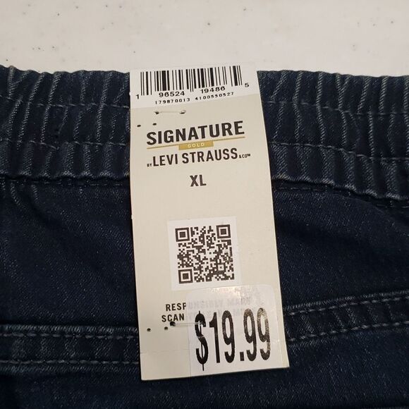 NWT Boys Signature Levi's GOLD Dark Wash Pull-On Shorts Sz XL - Picture 5 of 7